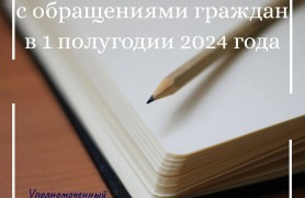 Работа с обращениями граждан в 1 полугодии 2024 года